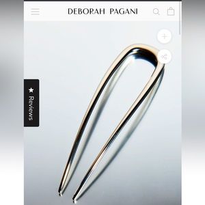 Deborah Pagani Large Sleek Stainless Steel Silverplated Hair Pin